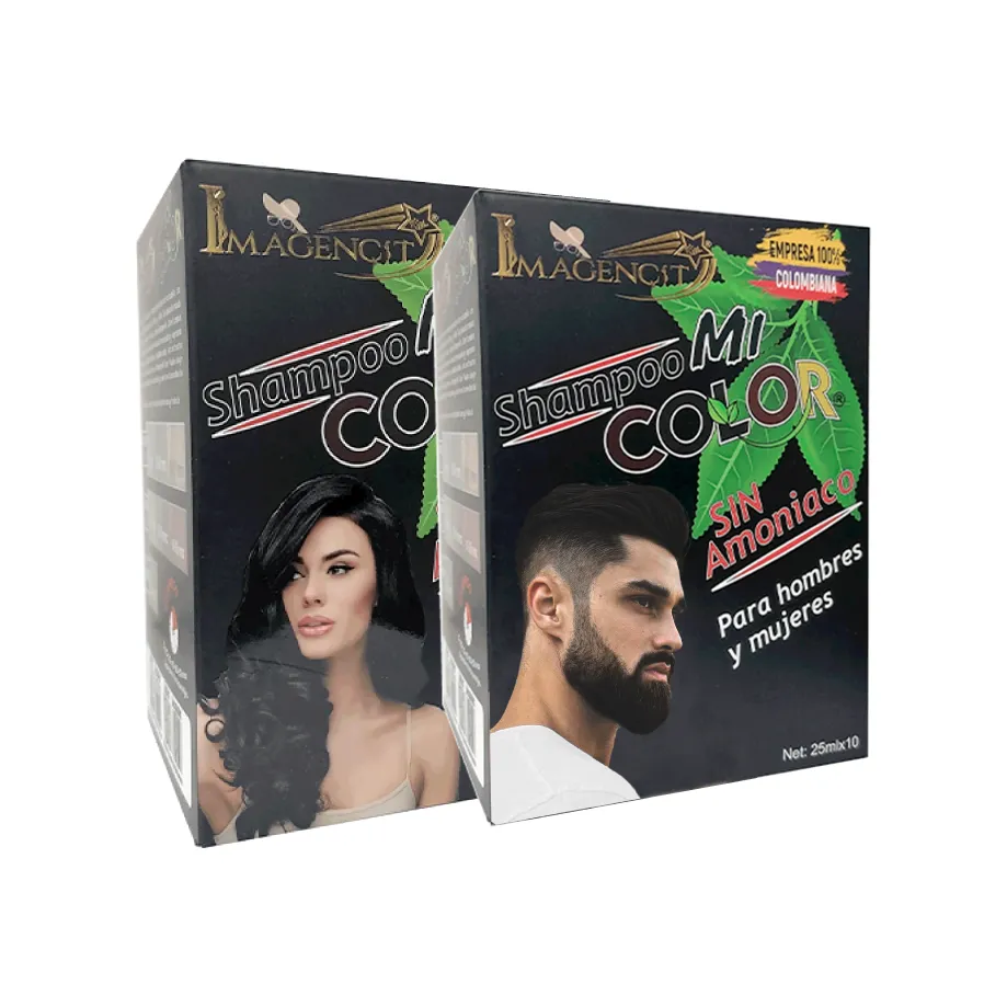 Shampoo Cubre Canas Negro Natural (Sin Amoniaco) – 10 Sobres / 250 ml