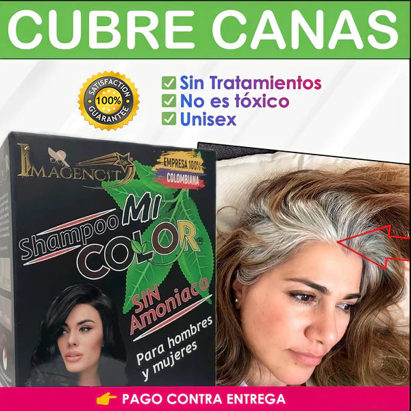 Shampoo Cubre Canas Negro Natural (Sin Amoniaco) – 10 Sobres / 250 ml